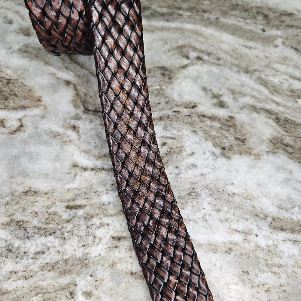 Nike Men's Braided Leather Brown Belt Size 40